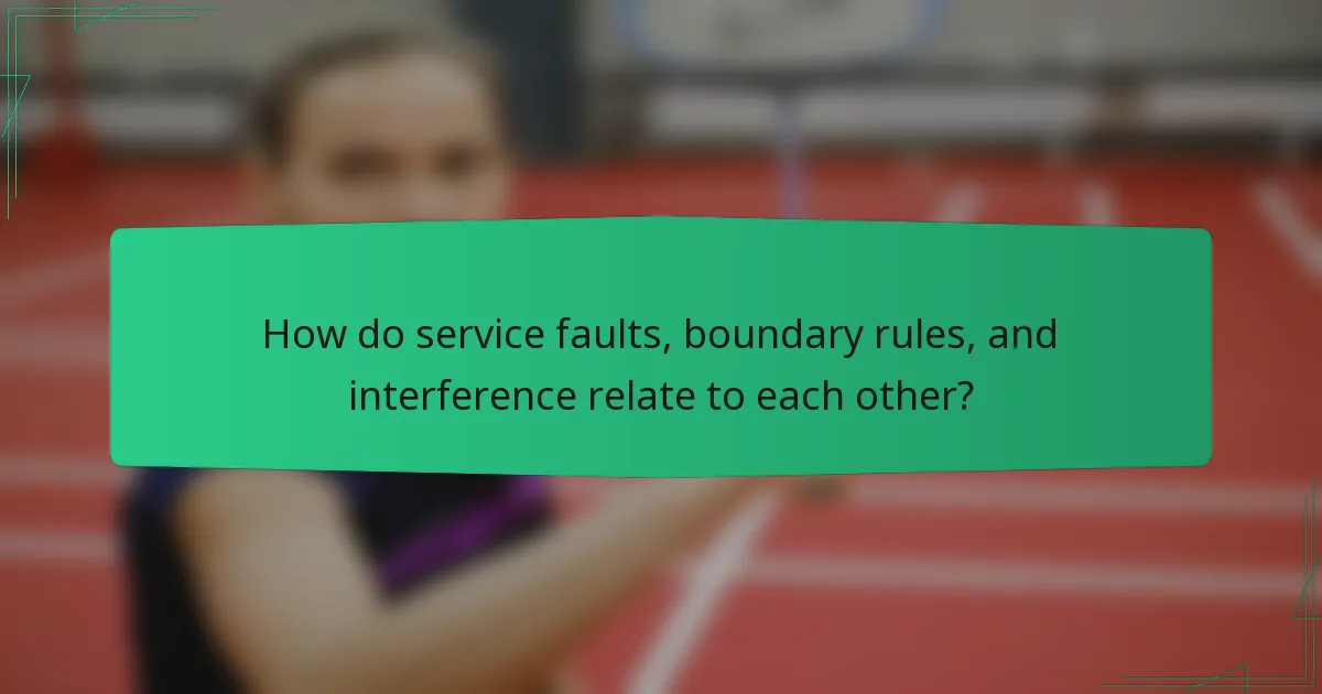 How do service faults, boundary rules, and interference relate to each other?