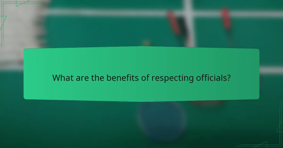 What are the benefits of respecting officials?