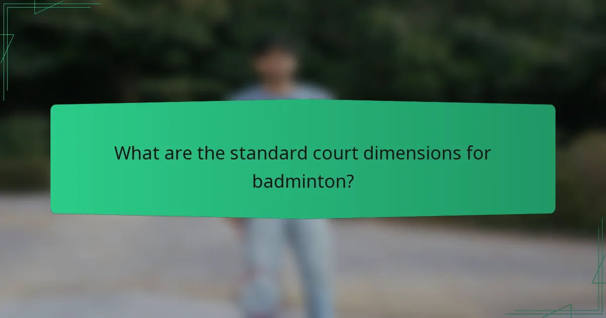 What are the standard court dimensions for badminton?