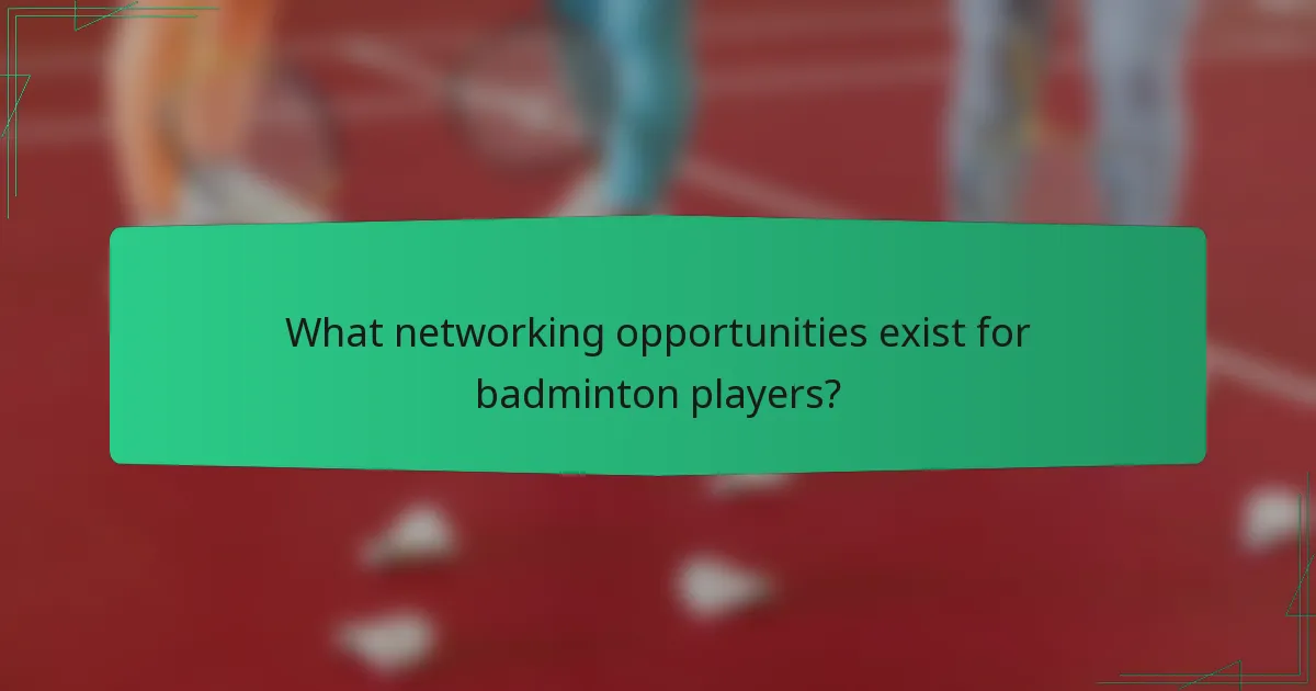 What networking opportunities exist for badminton players?