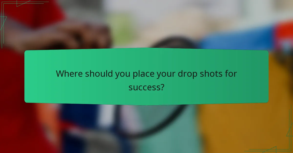 Where should you place your drop shots for success?